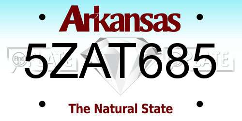 5ZAT685 Arkansas License Plate