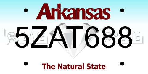 5ZAT688 Arkansas License Plate