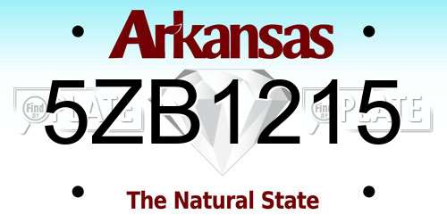 5ZB1215 Arkansas License Plate