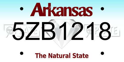 5ZB1218 Arkansas License Plate