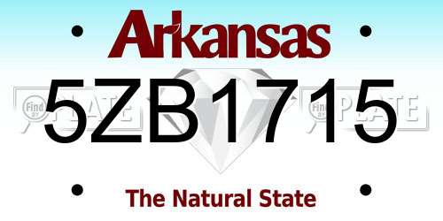 5ZB1715 Arkansas License Plate