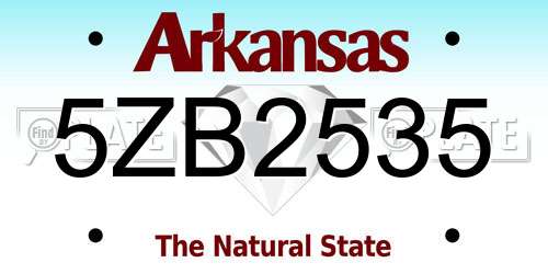 5ZB2535 Arkansas License Plate