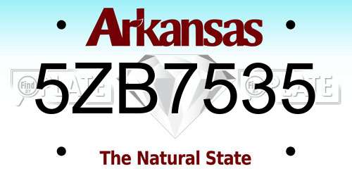 5ZB7535 Arkansas License Plate