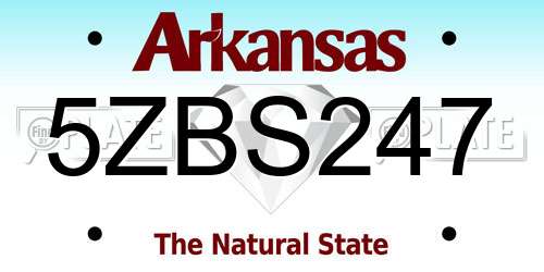 5ZBS247 Arkansas License Plate