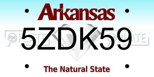 5ZDK59 Arkansas License Plate