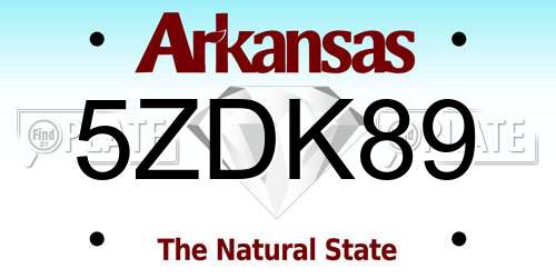 5ZDK89 Arkansas License Plate