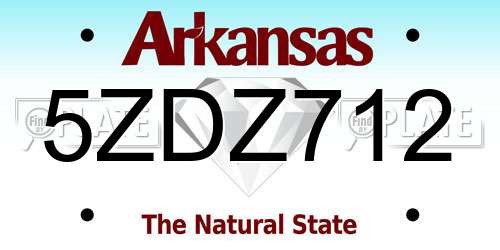 5ZDZ712 Arkansas License Plate