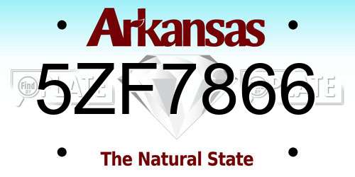 5ZF7866 Arkansas License Plate