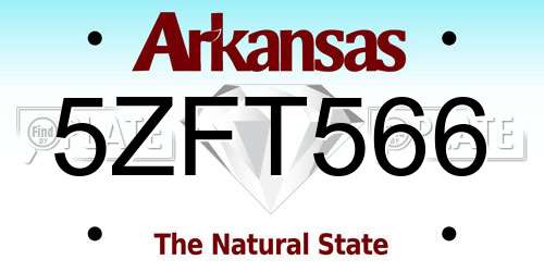 5ZFT566 Arkansas License Plate
