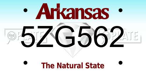5ZG562 Arkansas License Plate