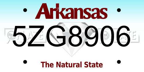 5ZG8906 Arkansas License Plate