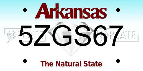 5ZGS67 Arkansas License Plate