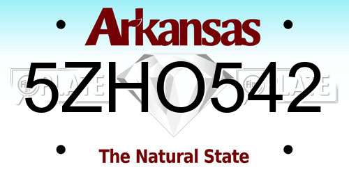 5ZHO542 Arkansas License Plate
