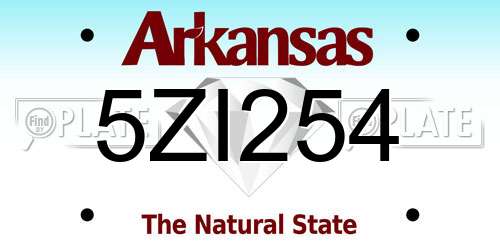 5ZI254 Arkansas License Plate