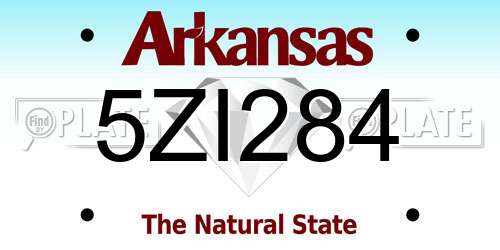 5ZI284 Arkansas License Plate