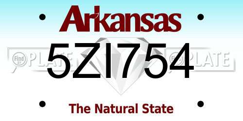5ZI754 Arkansas License Plate