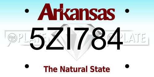 5ZI784 Arkansas License Plate