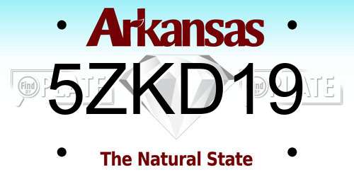 5ZKD19 Arkansas License Plate