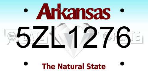 5ZL1276 Arkansas License Plate