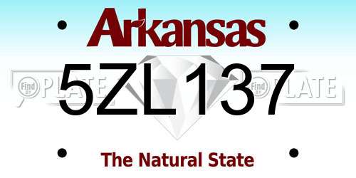 5ZL137 Arkansas License Plate