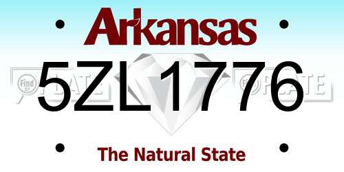 5ZL1776 Arkansas License Plate