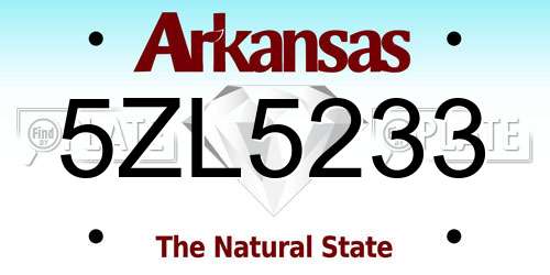 5ZL5233 Arkansas License Plate