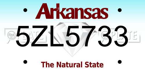 5ZL5733 Arkansas License Plate