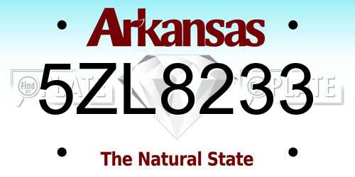 5ZL8233 Arkansas License Plate