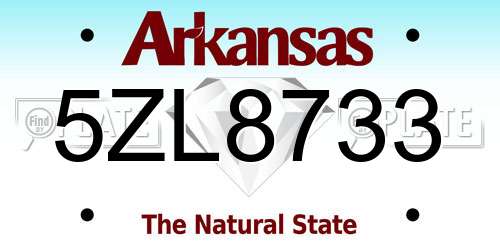5ZL8733 Arkansas License Plate