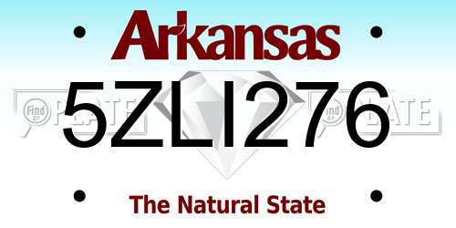 5ZLI276 Arkansas License Plate