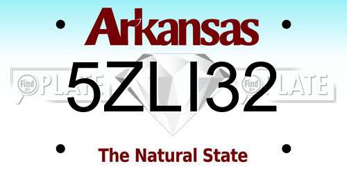 5ZLI32 Arkansas License Plate