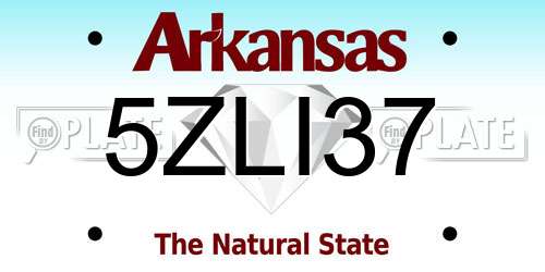 5ZLI37 Arkansas License Plate