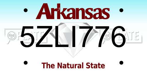 5ZLI776 Arkansas License Plate