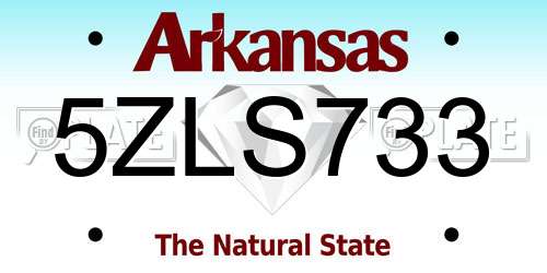 5ZLS733 Arkansas License Plate
