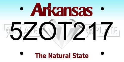5ZOT217 Arkansas License Plate