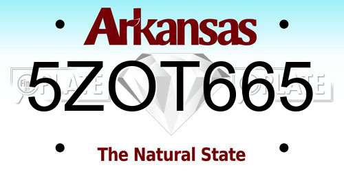 5ZOT665 Arkansas License Plate