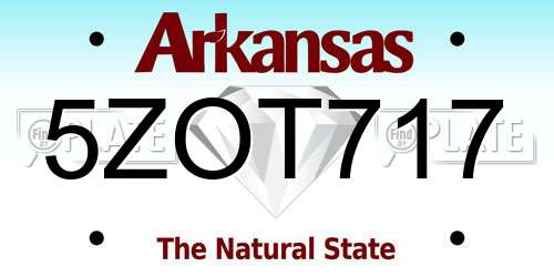5ZOT717 Arkansas License Plate