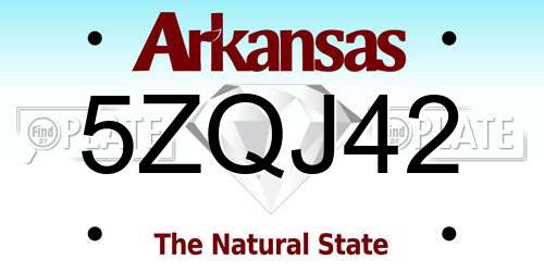 5ZQJ42 Arkansas License Plate