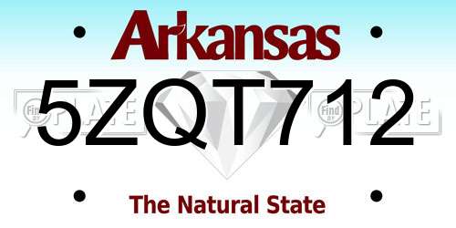5ZQT712 Arkansas License Plate