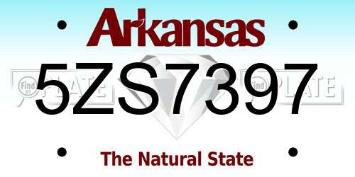 5ZS7397 Arkansas License Plate