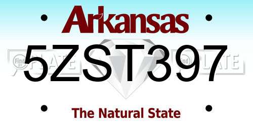 5ZST397 Arkansas License Plate