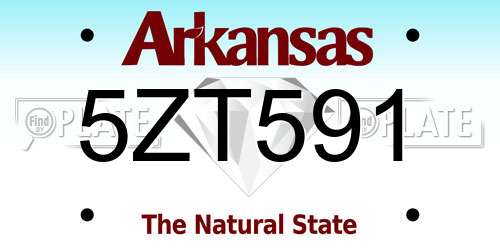 5ZT591 Arkansas License Plate