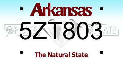 5ZT803 Arkansas License Plate