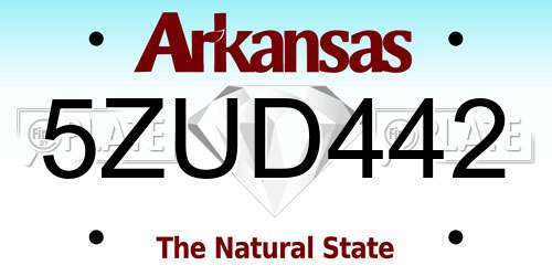 5ZUD442 Arkansas License Plate