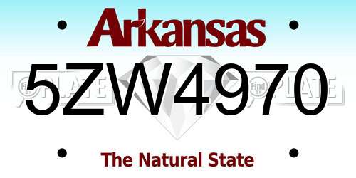 5ZW4970 Arkansas License Plate
