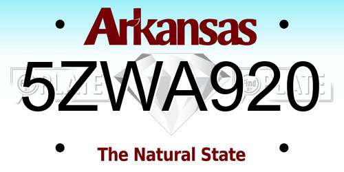 5ZWA920 Arkansas License Plate