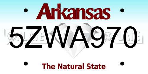 5ZWA970 Arkansas License Plate