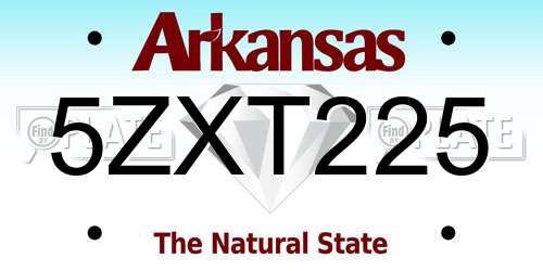 5ZXT225 Arkansas License Plate