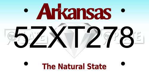 5ZXT278 Arkansas License Plate