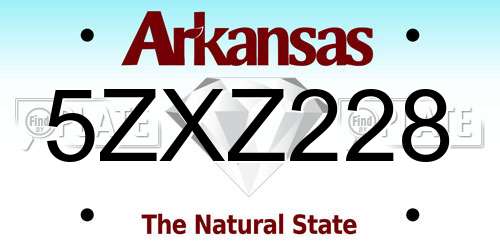 5ZXZ228 Arkansas License Plate